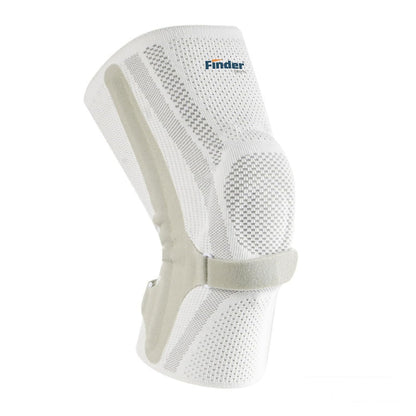 Knee Brace with Silicone Shock Absorption & Spring Support,Dual Strap Compression, Anti-Slip, knee support for men & women (WHITE, S)