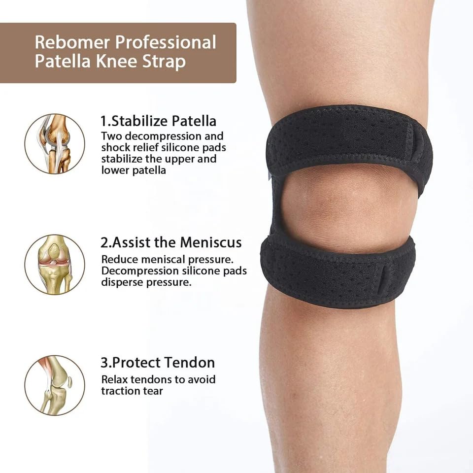 FINDER Knee Support - Double Strap Adjustable Neoprene Brace