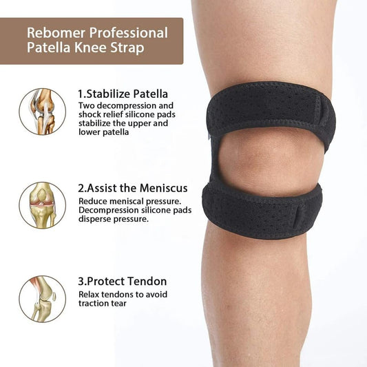 FINDER Knee Support - Double Strap Adjustable Neoprene Brace