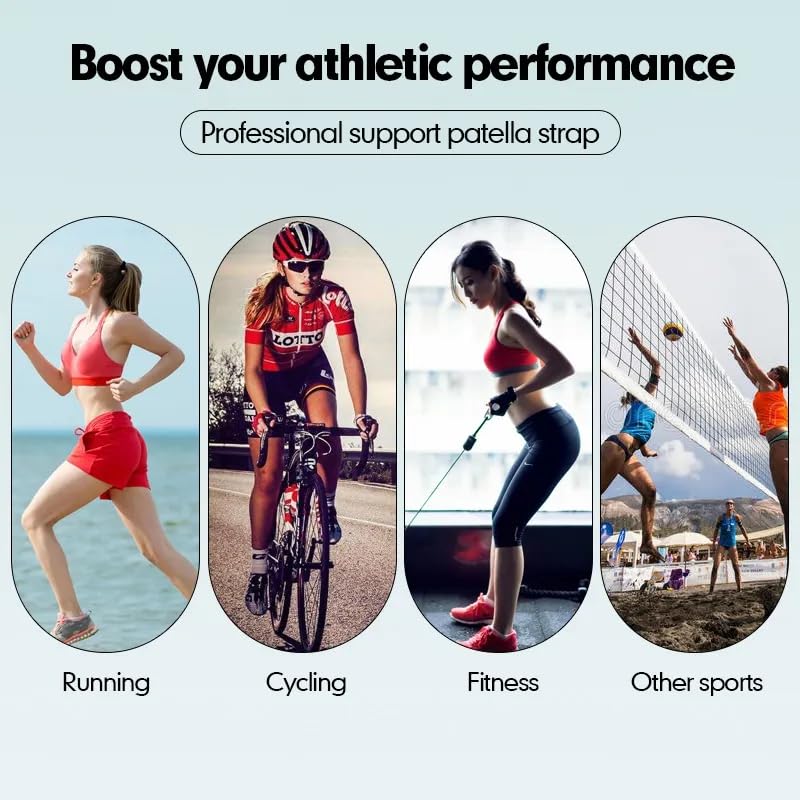 Knee Brace with Silicone Shock Absorption & Spring Support,Dual Strap Compression, Anti-Slip, knee support for men & women (WHITE, S)