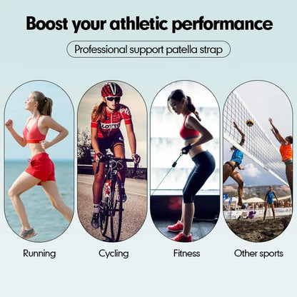 Knee Brace with Silicone Shock Absorption & Spring Support,Dual Strap Compression, Anti-Slip, knee support for men & women (WHITE, S)